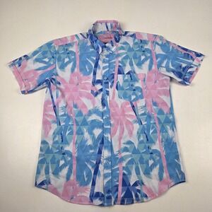 Park Candy Shirt Mens XL Multicolor Palm Tree Candy Floss Hawaiian Button Up